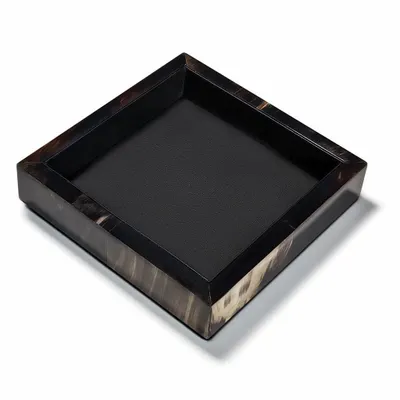 Decorative objects - Dark Horn Valet with Black Leather Trim Large - LADORADA
