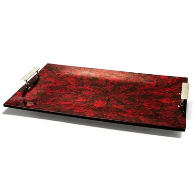 Trays - Mother of Pearl Red Midsize Tray - LADORADA