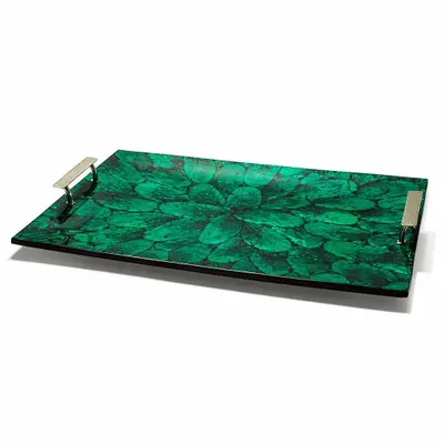Trays - Mother of Pearl Green Midsize Tray - LADORADA