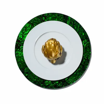 Formal plates - Mother of Pearl Green Charger Plate - LADORADA