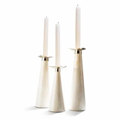 Candlesticks and candle holders - Bone Candleholder Trio - LADORADA