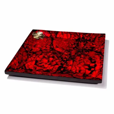 Trays - Mother of Pearl Red Small Platter - LADORADA