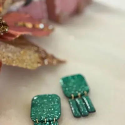 Bijoux - Boucles d’oreilles « Émeraude Chic » - LES TRÉSORS DE CIA