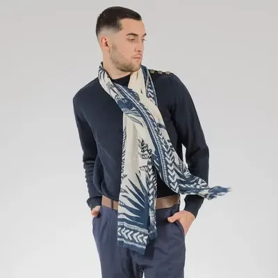 Foulards et écharpes - CHECHE COTON SERAPHIN MARINE - MONSIEUR CHARLI