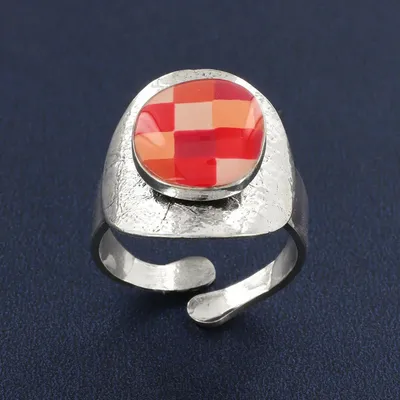 Bijoux - BAGUE GOMME COULEUR ARGENT ROUGE - TARATATA BIJOUX
