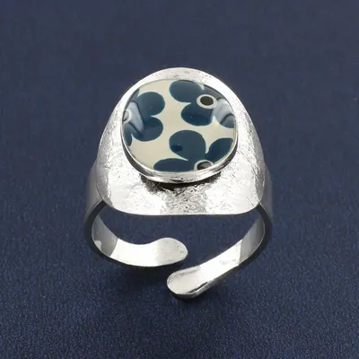 Bijoux - BAGUE GOMME COULEUR ARGENT BLEU - TARATATA BIJOUX
