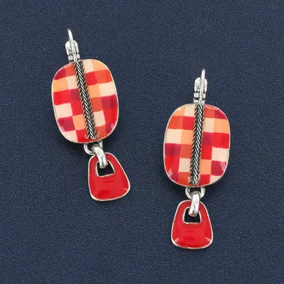 Bijoux - DORMEUSES GOMME COULEUR ARGENT ROUGE - TARATATA BIJOUX