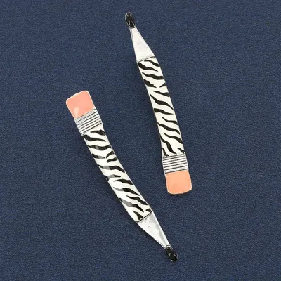 Jewelry - SILVER AND BLACK COLOR ERASER CHIPS - TARATATA BIJOUX