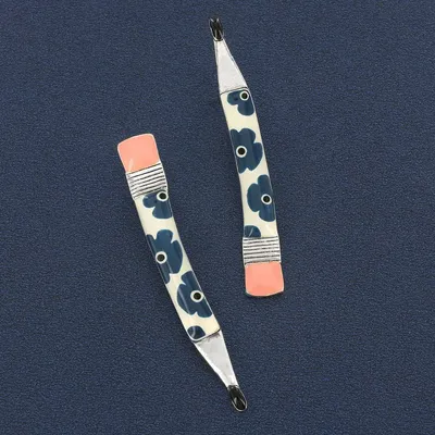 Bijoux - PUCES GOMME COULEUR ARGENT BLEU - TARATATA BIJOUX