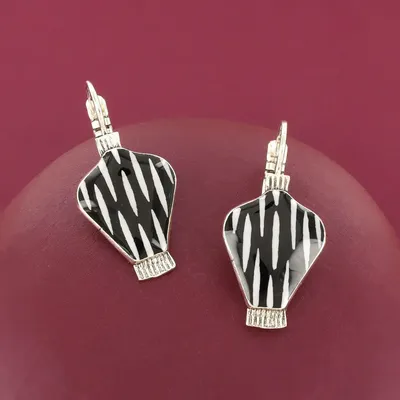 Bijoux - DORMEUSES ETINCELLE COULEUR ARGENT NOIR - TARATATA BIJOUX