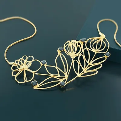 Jewelry - GOLD AND BLUE SKETCH NECKLACE - TARATATA BIJOUX