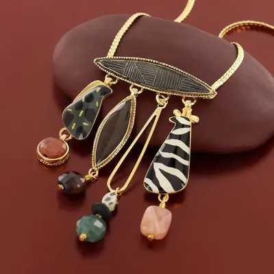 Bijoux - COLLIER ZEBRA COULEUR DORE MULTI - TARATATA BIJOUX