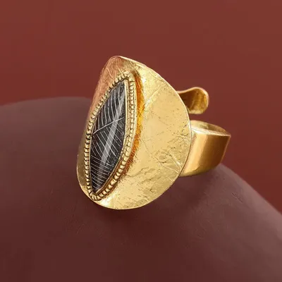 Bijoux - BAGUE ZEBRA COULEUR DORE NOIR - TARATATA BIJOUX