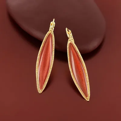 Bijoux - DORMEUSES ZEBRA COULEUR DORE ORANGE - TARATATA BIJOUX