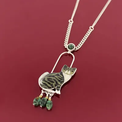 Jewelry - Tabby necklace, silver and black - TARATATA BIJOUX