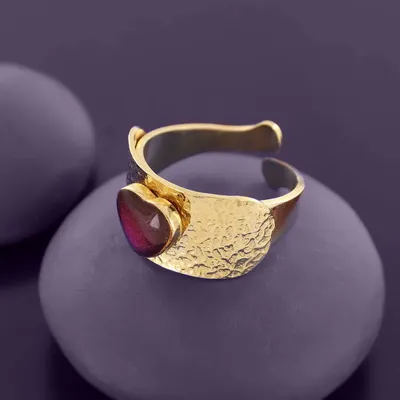 Jewelry - FRIDA RING GOLD PLUM COLOUR - TARATATA BIJOUX