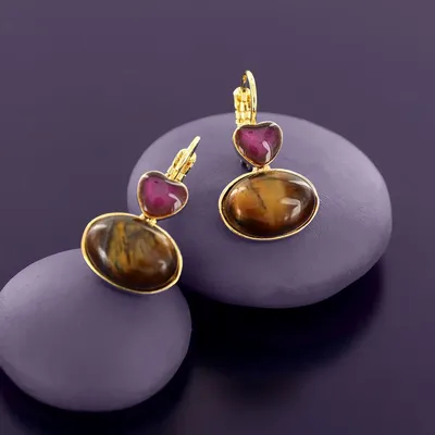 Bijoux - DORMEUSES FRIDA COULEUR DORE MARRON - TARATATA BIJOUX