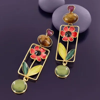 Bijoux - PUCES FRIDA COULEUR DORE MULTI - TARATATA BIJOUX