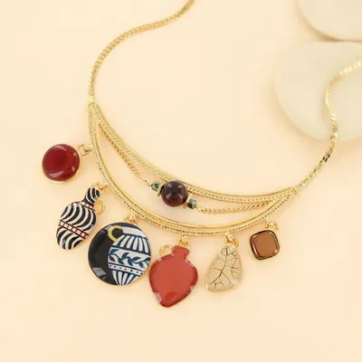 Bijoux - COLLIER ANTIQUE COULEUR DORE MULTI - TARATATA BIJOUX