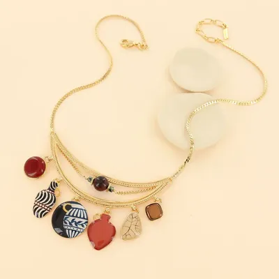 Bijoux - COLLIER ANTIQUE COULEUR DORE MULTI - TARATATA BIJOUX