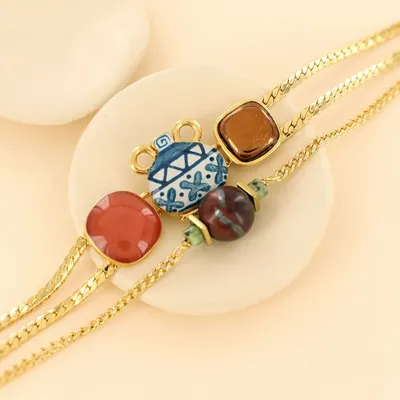 Jewelry - Antique Gold-Plated Multi-Color Bracelet - TARATATA BIJOUX