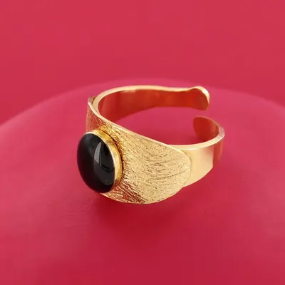 Jewelry - MAGNOLIA RING, GOLD AND BLACK COLOUR - TARATATA BIJOUX