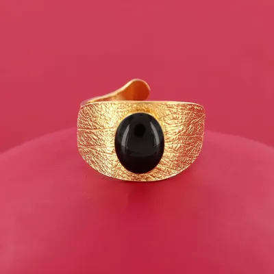 Jewelry - MAGNOLIA RING, GOLD AND BLACK COLOUR - TARATATA BIJOUX
