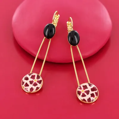 Bijoux - DORMEUSES MAGNOLIA COULEUR DORE ROUGE - TARATATA BIJOUX