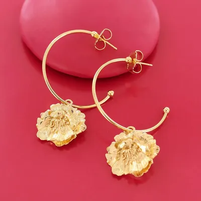 Bijoux - PUCES MAGNOLIA COULEUR DORE - TARATATA BIJOUX