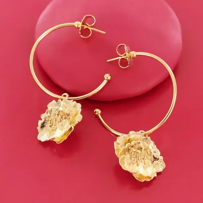 Bijoux - PUCES MAGNOLIA COULEUR DORE - TARATATA BIJOUX