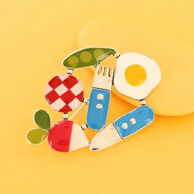 Bijoux - BROCHE DINETTE COULEUR ARGENT MULTI - TARATATA BIJOUX