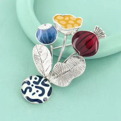 Bijoux - BROCHE OPIUM COULEUR ARGENT MULTI - TARATATA BIJOUX