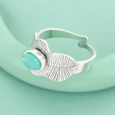 Bijoux - BAGUE OPIUM COULEUR ARGENT TURQUOISE - TARATATA BIJOUX