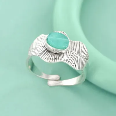 Bijoux - BAGUE OPIUM COULEUR ARGENT TURQUOISE - TARATATA BIJOUX