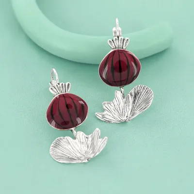 Bijoux - DORMEUSES OPIUM COULEUR ARGENT PRUNE - TARATATA BIJOUX