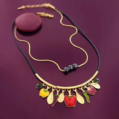 Bijoux - COLLIER PAPRIKA COULEUR DORE MULTI - TARATATA BIJOUX