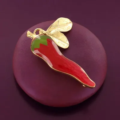 Bijoux - BROCHE PAPRIKA COULEUR DORE ROUGE - TARATATA BIJOUX