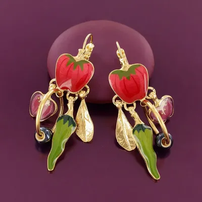 Bijoux - DORMEUSES PAPRIKA COULEUR DORE MULTI - TARATATA BIJOUX