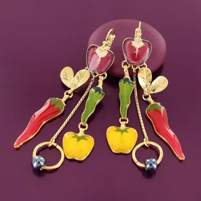 Bijoux - DORMEUSES PAPRIKA COULEUR DORE MULTI - TARATATA BIJOUX