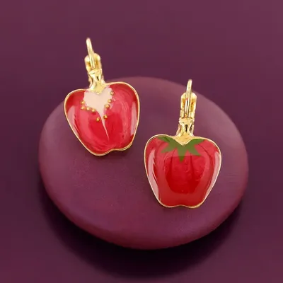 Bijoux - DORMEUSES PAPRIKA COULEUR DORE ROUGE - TARATATA BIJOUX