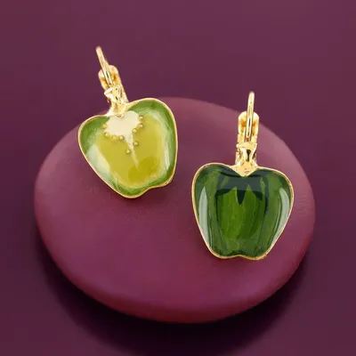 Bijoux - DORMEUSES PAPRIKA COULEUR DORE VERT - TARATATA BIJOUX