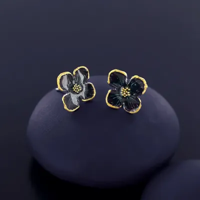 Jewelry - SILVER BLUE HYDRANGEA FLEA - TARATATA BIJOUX