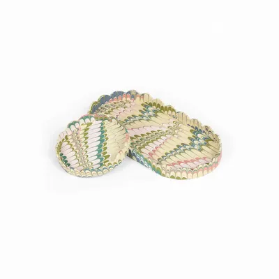 Objets de décoration - MARBLED ROUND SCALLOPED TRAY SET - MOSS MOUNTAIN - CRAFT BOAT