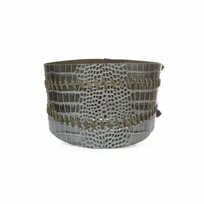 Leather goods - SUZAN CROCODILE-EFFECT LEATHER BELT - KAYLA PARIS