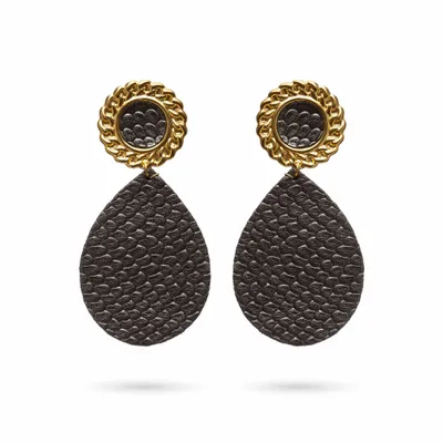 Jewelry - ROKHAYA LEATHER EARRINGS - KAYLA PARIS