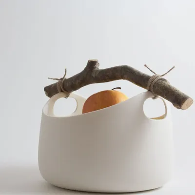 Plats et saladiers - Saladier avec anse en bois - BÉRANGÈRE CÉRAMIQUES