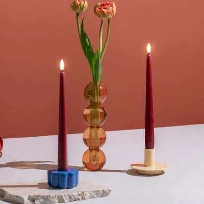 Éclairage LED - (NEW) Seasonal Colours LED Taper Candles Silk (Two Pack) - MOODS & MORE