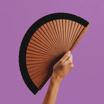 Prêt-à-porter - Éventail  WOOD BLACK - 21 cm - Solid black - A FAN OF