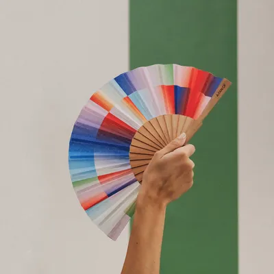 Prêt-à-porter - Éventail à main RAINBOW SPIN, 19 cm, multicolore - A FAN OF