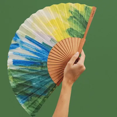 Apparel - Hand Fan NATURA - 27cm - Green - A FAN OF